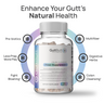 GuttButt bottle with highlights about the fiber supplement. 
Enhance your gutt’s natural health with:
Pre-biotics
Multifiber
Digestive Herbs
GuttButt Supports You:
Fight Bloating
Colon Cleansing 
Less Prep, More Play 
